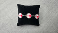 bracelet neuf - fait main - chaine argenté blanc rouge motif coeur avec cabochons - pour femme ou fille - ajustable
