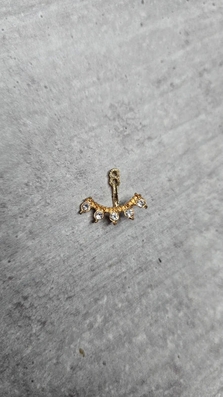 boucles d'oreilles neuf - 2 paires en 1 - strass brillants argenté doré perle blanc nacré - pendante