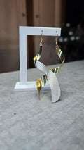 Boucles d'oreilles - neuf - doré argenté paillettes torsade - chic tendance - légère pendante longue