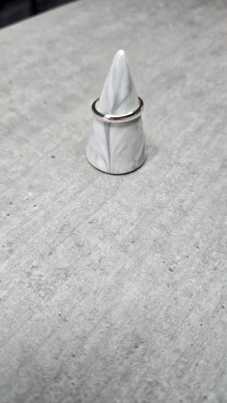 Bague anneau neuf - acier inoxydable - argenté - taille 19 mm - homme ou femme