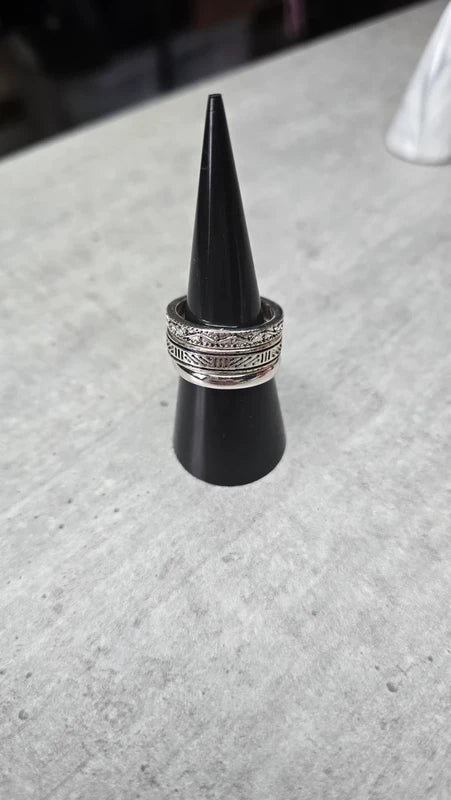 Bague anneau neuf - acier inoxydable - argenté - taille 19 mm - homme ou femme