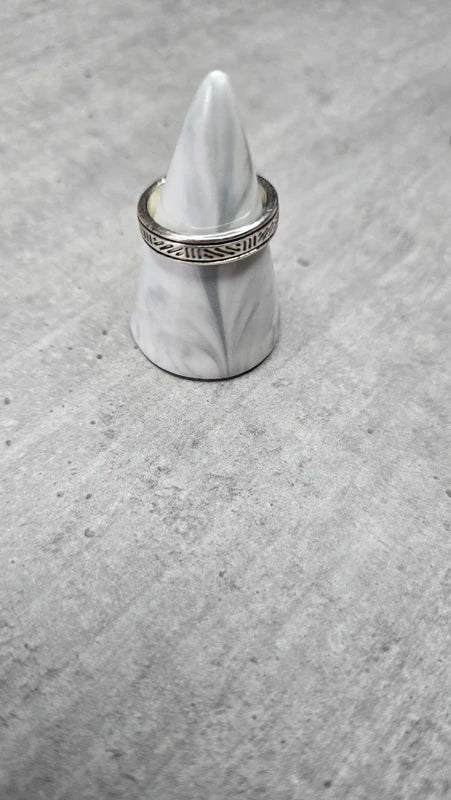 Bague anneau neuf - acier inoxydable - argenté - taille 19 mm - homme ou femme