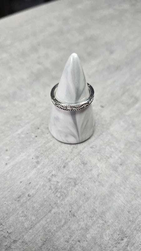 Bague anneau neuf - acier inoxydable - argenté - taille 19 mm - homme ou femme