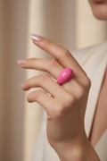 bague vintage - large bombée - pop art rétro années 90 2000 - rose fuchsia