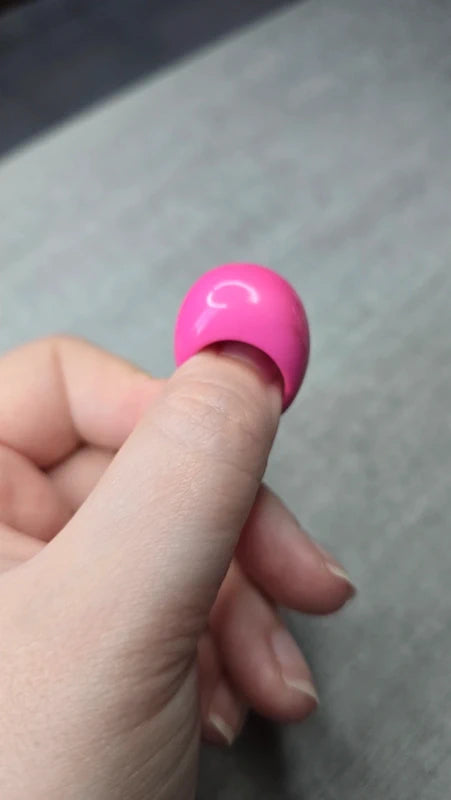 bague vintage - large bombée - pop art rétro années 90 2000 - rose fuchsia