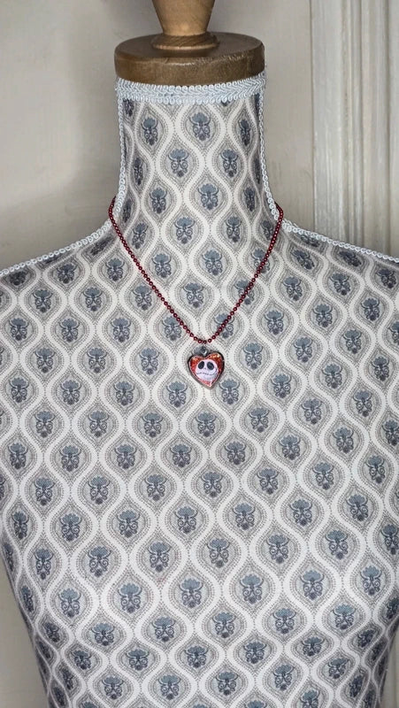 collier rare vintage - Disney Jack Skellington Sally - pendentif coeur ouvrant - officiel tim burton