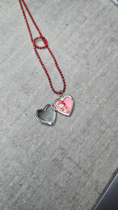 collier rare vintage - Disney Jack Skellington Sally - pendentif coeur ouvrant - officiel tim burton