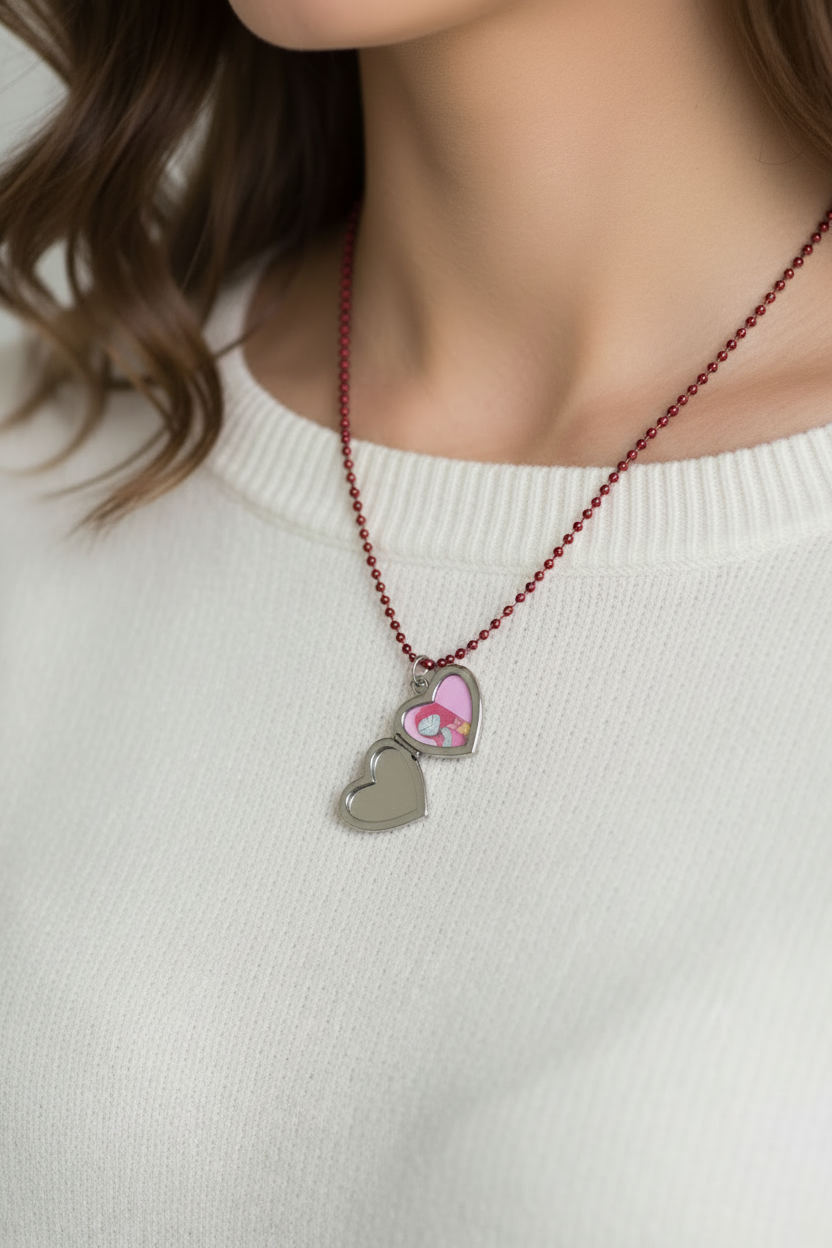 collier rare vintage - Disney Jack Skellington Sally - pendentif coeur ouvrant - officiel tim burton