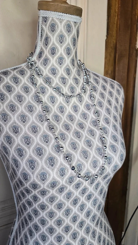 collier sautoir vintage - neuf - perles facettées -  argenté - modulable 3 positions - élégant chic