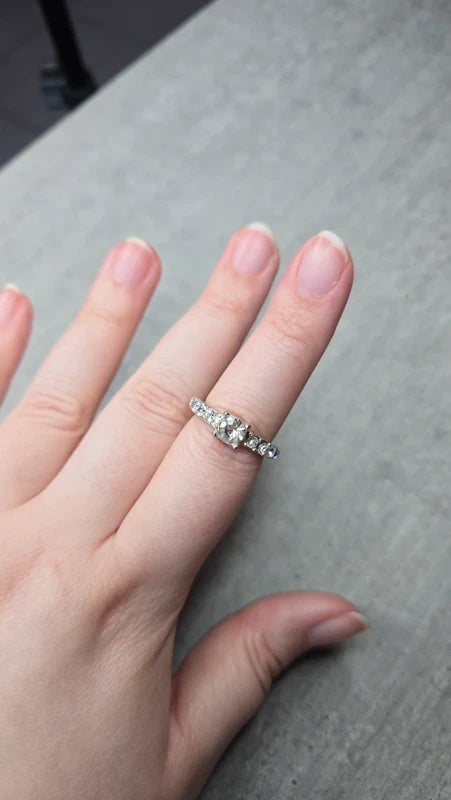 bague - neuf - solitaire style diamant strass effet alliance - taille 19 mm - chic élégant