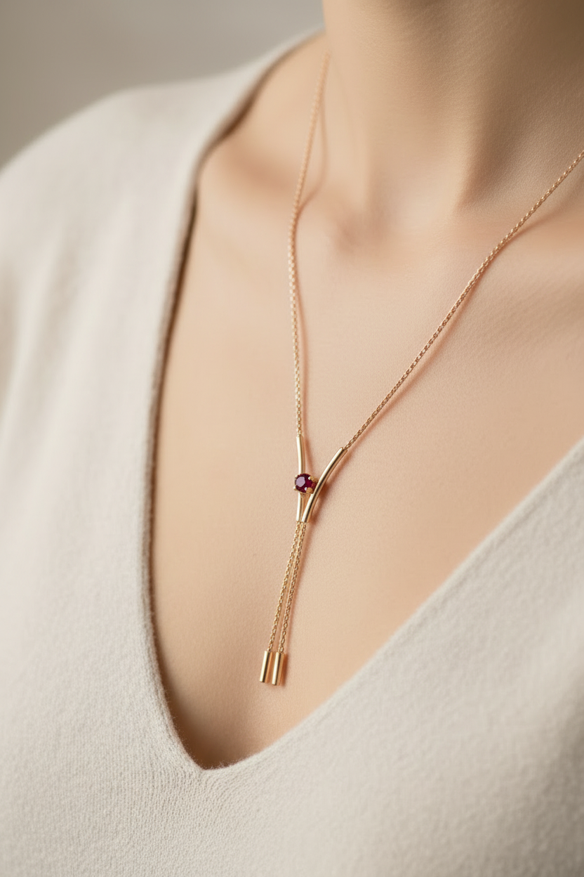 collier vintage - chaine argentée - pendentif mobile silhouette articulé - strass violet - forme y - chic