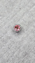 charm - neuf - pierre facette brillant rose strass argenté - bi face - acier inoxydable - coeur charms convient aux pandora