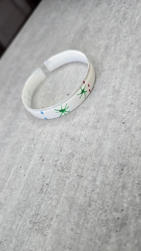 bracelet bangle vintage - neuf - orange étoile ou beige leopard rose ou blanc rétro pop art - esprit Y2K années 90 2000