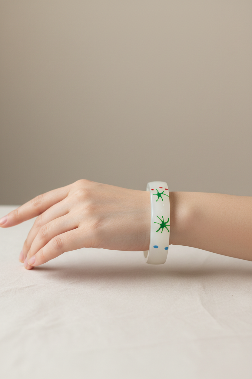 bracelet bangle vintage - neuf - orange étoile ou beige leopard rose ou blanc rétro pop art - esprit Y2K années 90 2000