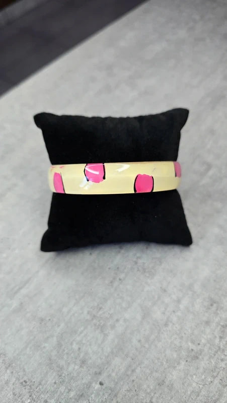 bracelet bangle vintage - neuf - orange étoile ou beige leopard rose ou blanc rétro pop art - esprit Y2K années 90 2000