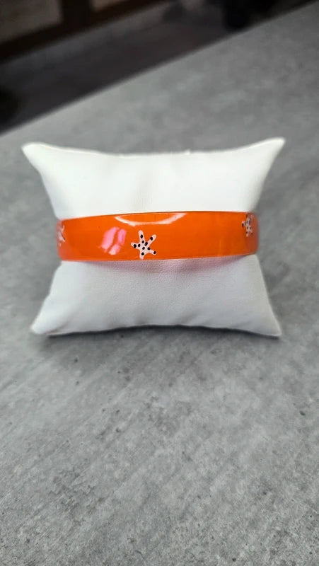 bracelet bangle vintage - neuf - orange étoile ou beige leopard rose ou blanc rétro pop art - esprit Y2K années 90 2000