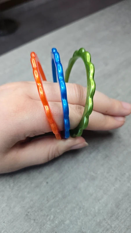 bracelets rigides bangle vintage - neuf - coloré vert - orange - bleu - effet fleurs - vibes 80 90 - femme fille