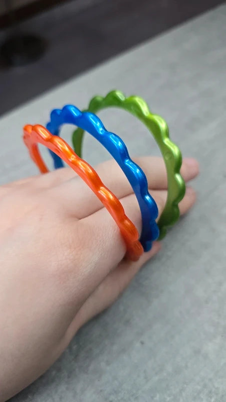 bracelets rigides bangle vintage - neuf - coloré vert - orange - bleu - effet fleurs - vibes 80 90 - femme fille