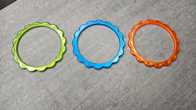bracelets rigides bangle vintage - neuf - coloré vert - orange - bleu - effet fleurs - vibes 80 90 - femme fille