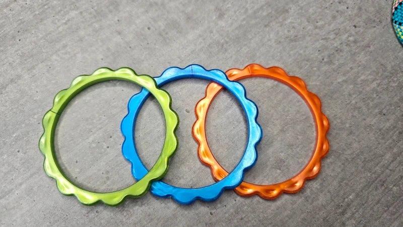 bracelets rigides bangle vintage - neuf - coloré vert - orange - bleu - effet fleurs - vibes 80 90 - femme fille
