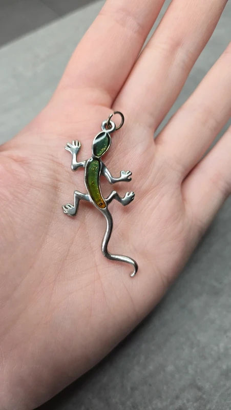 pendentif vintage - caméléon qui change de couleur - original fun années 2000 y2k