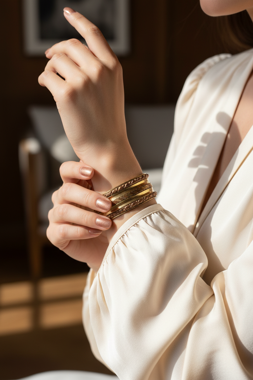 bracelet manchette vintage - neuf - laiton - doré cuivre tressé - détails relief gravé - homme femme
