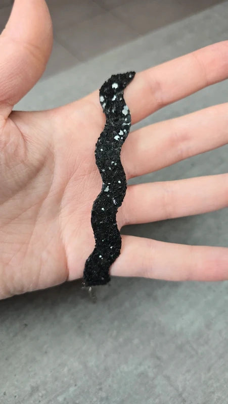 bracelet vintage - neuf - noir - sequin paillette brillants - chic scintillant élégant
