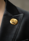 Broche pin's vintage - neuf - citrouille doré halloween rare - rétro - mixte homme femme collection