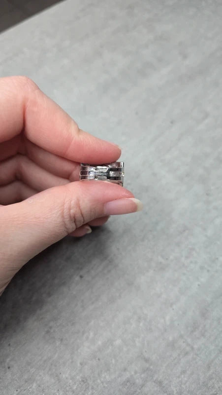 bague vintage mood ring - change de couleur en fonction de l'humeur - forme coeur - ajustable