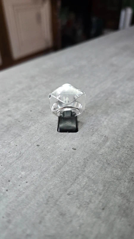 bague vintage - transparente bombé - effet verre - design facette - taille 17 mm 54
