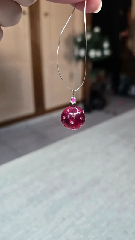 pendentif vintage - neuf - rond perle rose strass brillant - collier porte clé charms - Y2K original