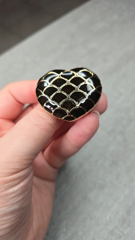 broche vintage - marque Agatha - neuf - noir marron foncé doré - bijou signé - rare édition limitée - chic élégant