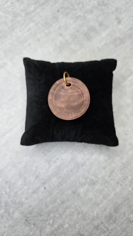 Pendentif - neuf - rare - pierre naturelle quartz rose pêche calcédoine - antique gallo romain - pièce authentique