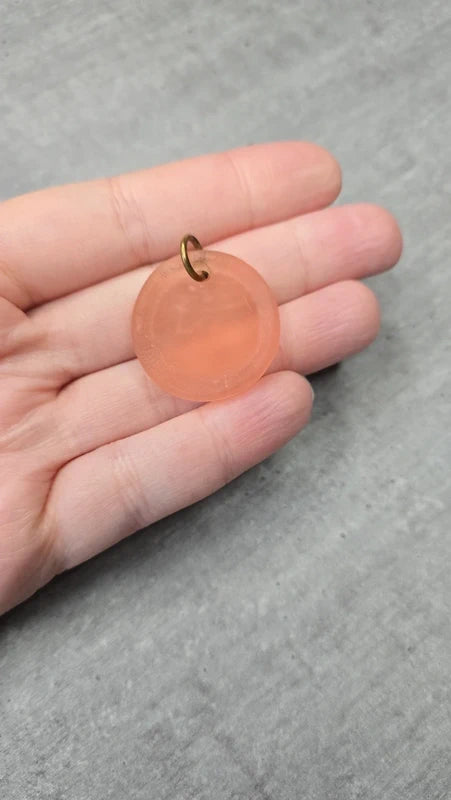 Pendentif - neuf - rare - pierre naturelle quartz rose pêche calcédoine - antique gallo romain - pièce authentique