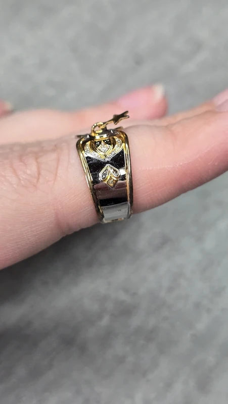 bague vintage - neuf - argent massif - poinçon dorure - charms étoile - ajustable - esprit oriental