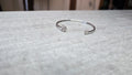Bracelet jonc - neuf - argenté - double coeurs - pierre strass - ajustable - tendance chic