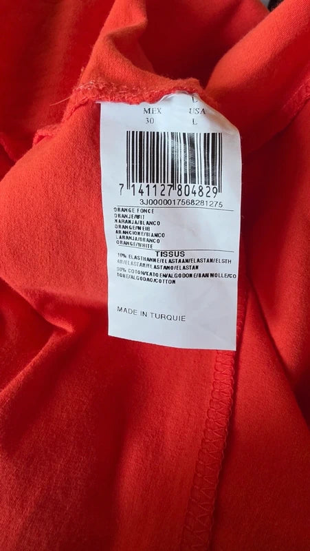 robe été plage dos nu coton orange corial dessins fraiche taille L 40 42