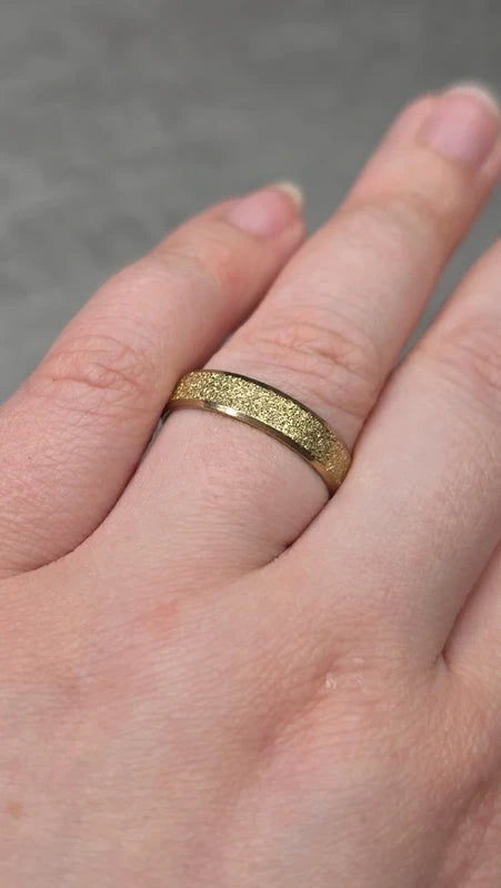 bague anneau doré - acier inoxydable - doré - paillettes brillant - mixte - homme femme