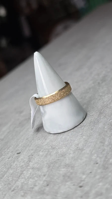 bague anneau doré - acier inoxydable - doré - paillettes brillant - mixte - homme femme