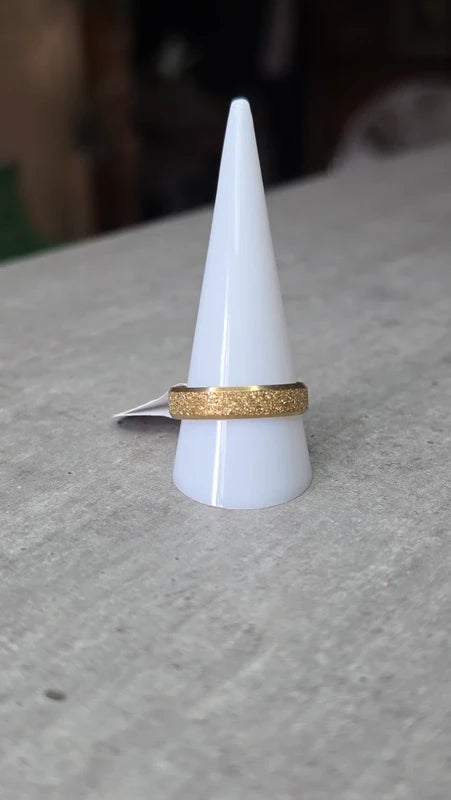 bague anneau doré - acier inoxydable - doré - paillettes brillant - mixte - homme femme