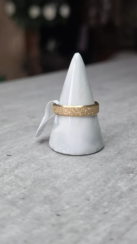 bague anneau doré - acier inoxydable - doré - paillettes brillant - mixte - homme femme