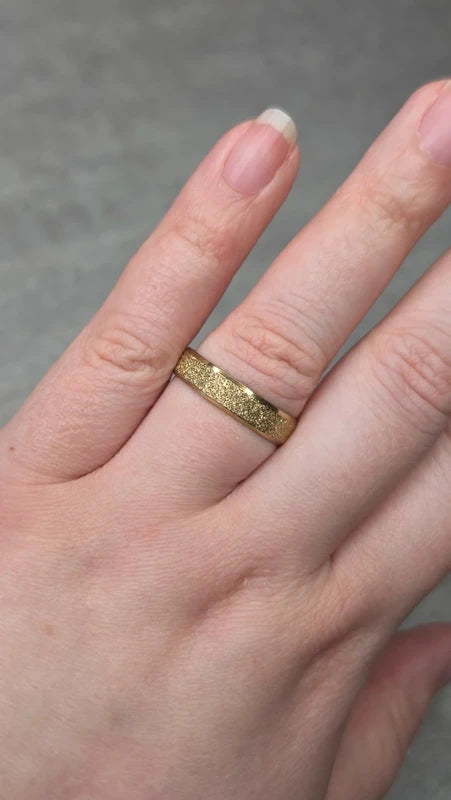 bague anneau doré - acier inoxydable - doré - paillettes brillant - mixte - homme femme