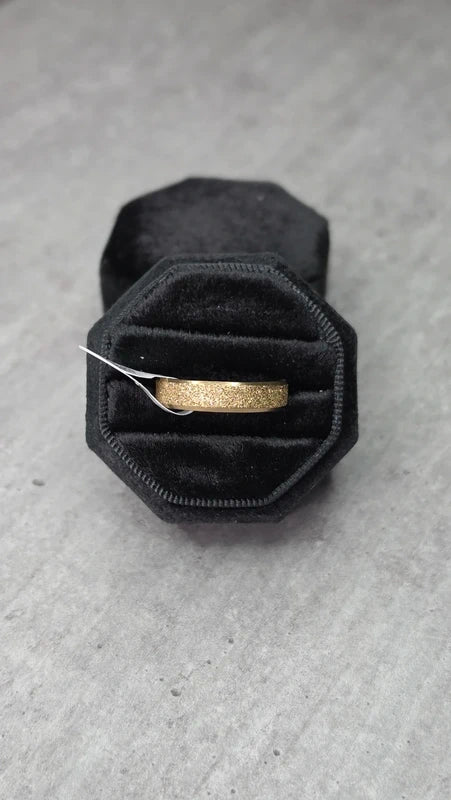 bague anneau doré - acier inoxydable - doré - paillettes brillant - mixte - homme femme