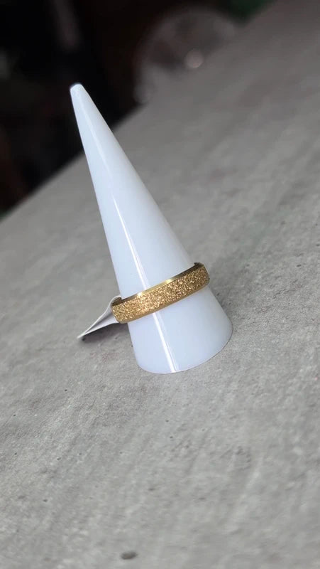 bague anneau doré - acier inoxydable - doré - paillettes brillant - mixte - homme femme